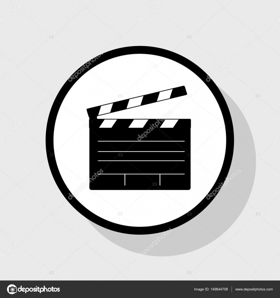 Download Cinéma clap jury cinéma signe. Vector. Icône plate noire ...