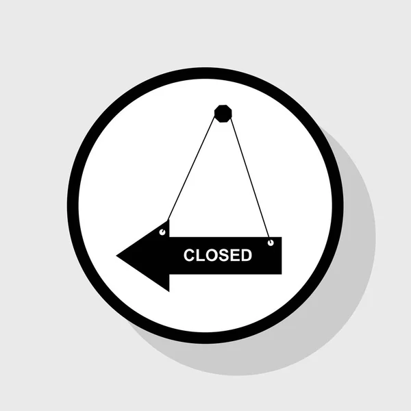 Ілюстрація закритих знаків. Вектор. Плоска чорна ікона в білому колі з тіні на сірому фоні . — стоковий вектор