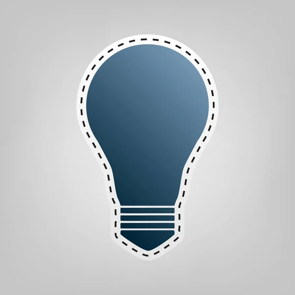 Fénycsöves vészvilágító lámpatest jele. Vektor. Kék ikon vázlat a szürke háttér kivágása. — Stock Vector