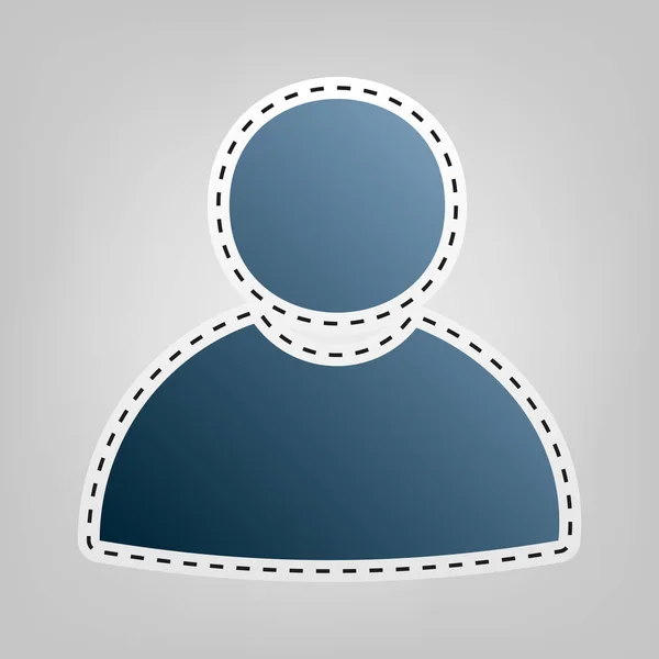 Illustration du signe utilisateur. Vecteur. Icône bleue avec contour pour découper à fond gris . — Image vectorielle