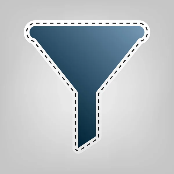 Filtri il segno semplice. Vettore. Icona blu con contorno per ritaglio su sfondo grigio . — Vettoriale Stock