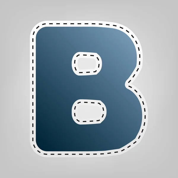 Letra B elemento plantilla de diseño de signo. Vector. Icono azul con contorno para recortar en fondo gris . — Vector de stock