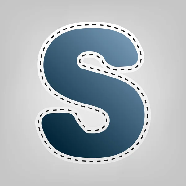 Lettre S signe élément de modèle de conception. Vecteur. Icône bleue avec contour pour découper à fond gris . — Image vectorielle