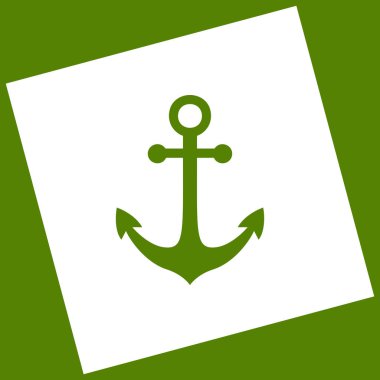 Çalar saat işareti. Vektör. Kare döndürülmüş çıkarma ve yol sonucunda elde edilen beyaz simgesi. Avokado arka plan.