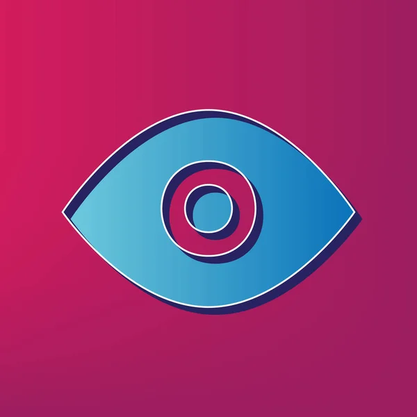 Augenzeugenbericht. Vektor. blaues 3D-Icon auf magenta Hintergrund. — Stockvektor