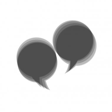 İki konuşma balonu işareti. Vektör. Gri simgesi beyaz arka plan shaked.