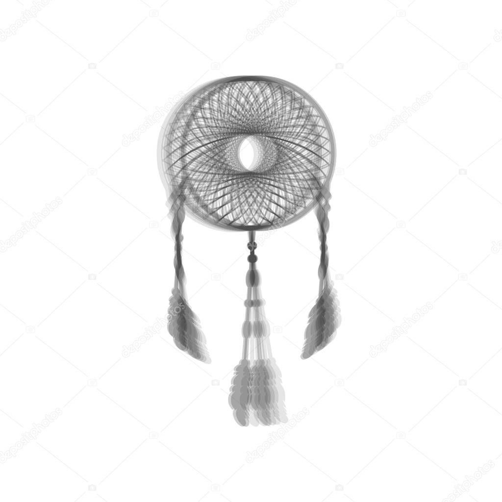 Dream catcher sign. Vector. Gray icon shaked at white background.