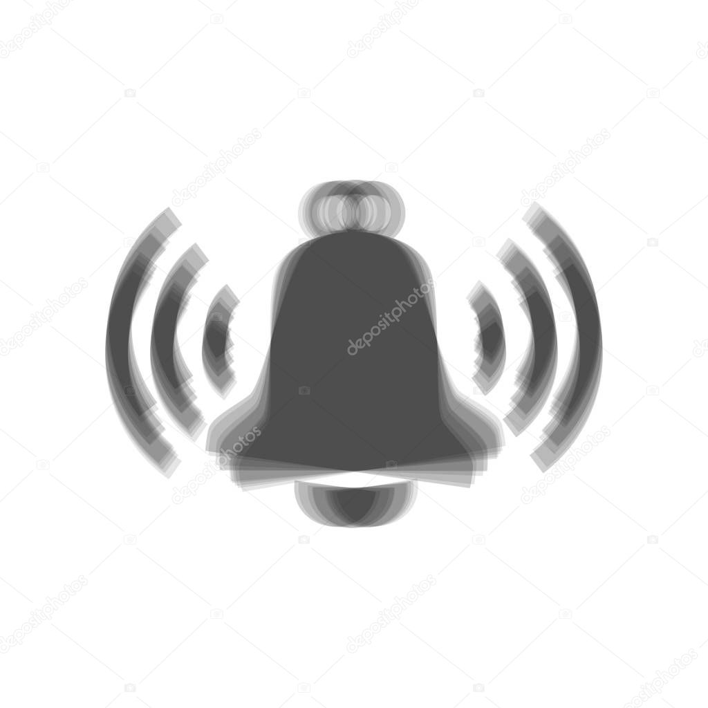 Ringing bell icon. Vector. Gray icon shaked at white background.