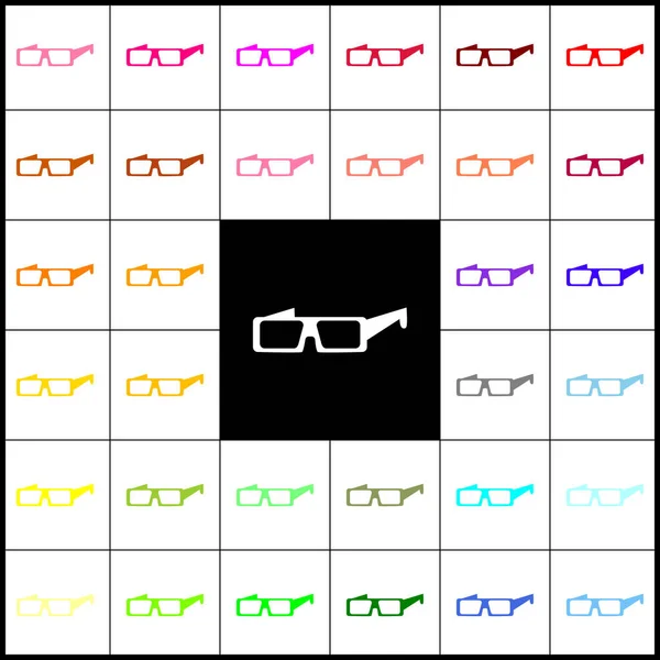 Sinal de vidro moderno. Vector. Felt-pen 33 ícones coloridos em fundos brancos e pretos. Colorido . — Vetor de Stock