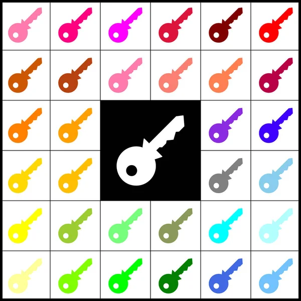 Signo clave ilustración. Vector. Fieltro-pluma 33 iconos de colores en fondos blancos y negros. Colorfull . — Archivo Imágenes Vectoriales