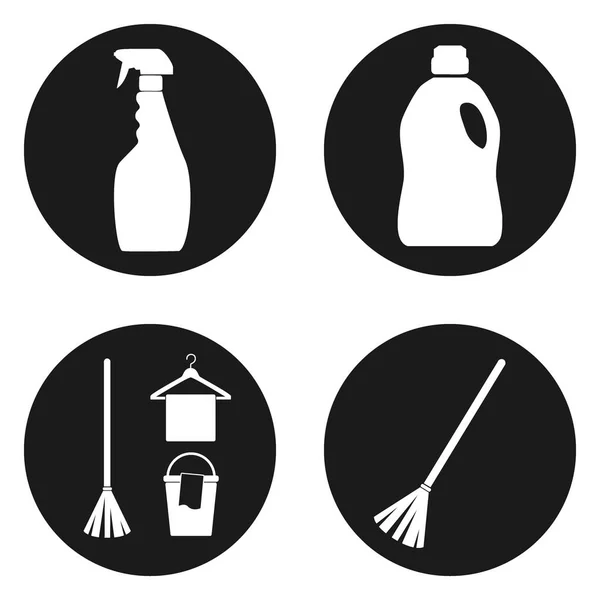Icone per igiene o pulizia inserite nel pulsante cerchio.. Illustrazione vettoriale — Vettoriale Stock