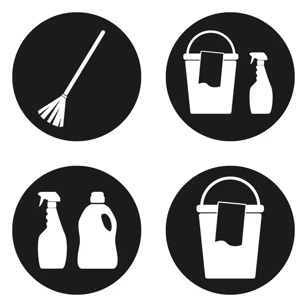 Hygiene oder Reinigung Symbole in Kreis-Taste gesetzt.. Vektor Illustration — Stockvektor