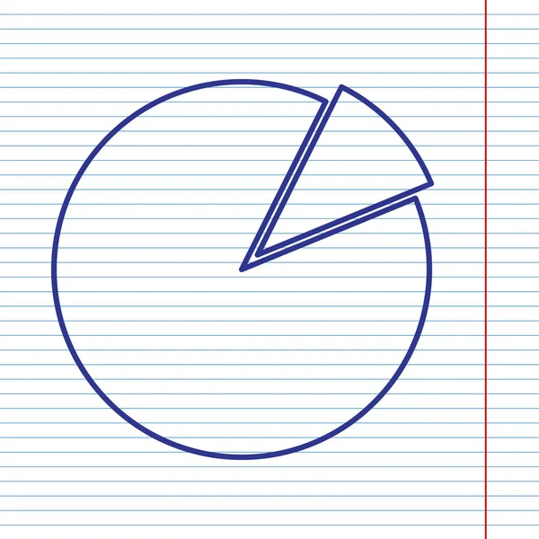 Assinatura do gráfico financeiro. Vector. Ícone de linha da Marinha em papel de caderno como fundo com linha vermelha para campo . —  Vetores de Stock