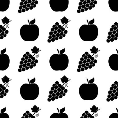 Meyve seamless modeli simgesi arka plan. Baskı ve kağıt ambalaj Tekstil için arka plan. Vektör çizim.