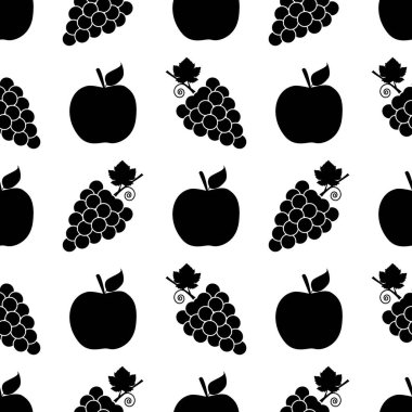 Meyve seamless modeli simgesi arka plan. Baskı ve kağıt ambalaj Tekstil için arka plan. Vektör çizim.