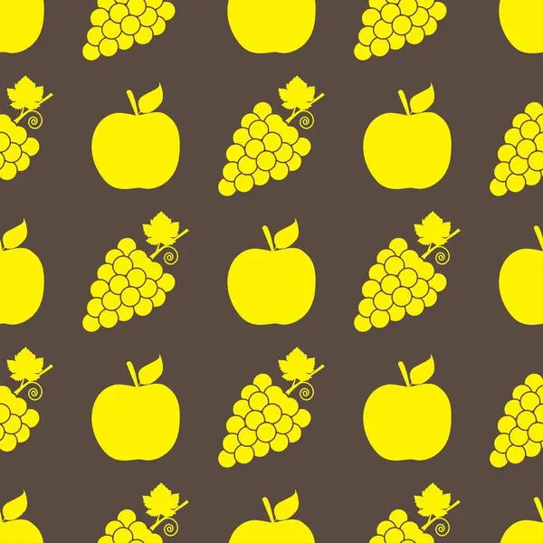 果物のシームレスなパターン アイコン背景。繊維印刷や包装紙の背景。ベクトル図. — ストックベクタ