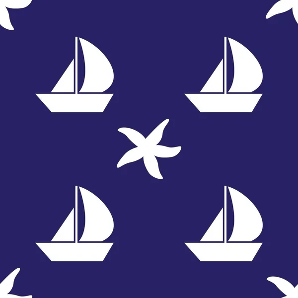 海 symboles をシームレスなパターンをベクトルします。海洋と航海の背景。海のテーマ。繊維印刷や包装紙の背景。ベクトル図. — ストックベクタ