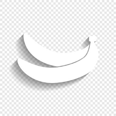 Muz basit kayıt. Vektör. Yumuşak gölge şeffaf arka plan üzerinde beyaz simgesi.