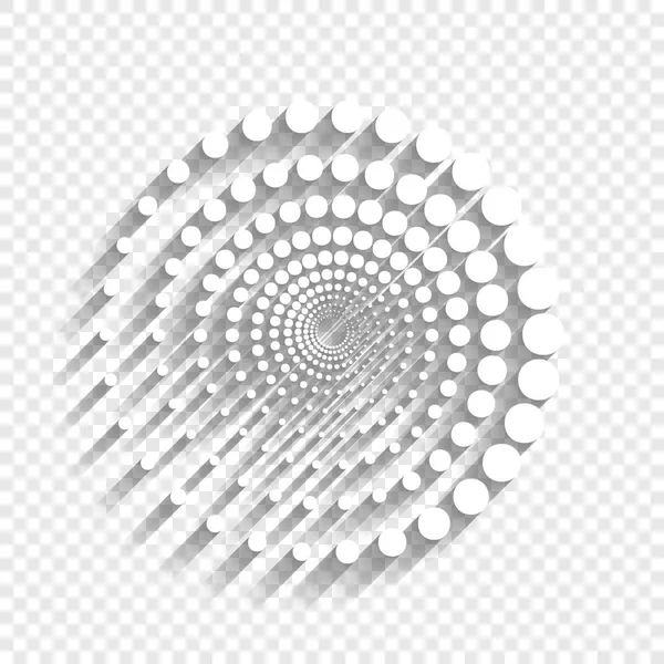 Signo de círculos de tecnología abstracta. Vector. Icono blanco con sombra suave sobre fondo transparente . — Vector de stock