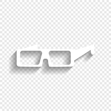 Modern cam işareti. Vektör. Yumuşak gölge şeffaf arka plan üzerinde beyaz simgesi.