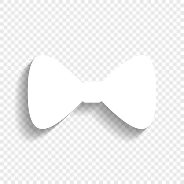 Icono de pajarita. Vector. Icono blanco con sombra suave sobre fondo transparente . — Vector de stock