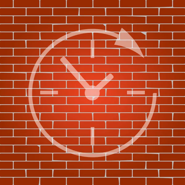 Service and support for customers around the clock and 24 hours. Vector. Whitish icon on brick wall as background. — Stock Vector
