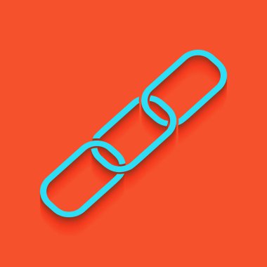 Bağlantı işaret illüstrasyon. Vektör. Flamingo arka plan üzerinde aşağı attınız yumuşak gölgeli mavi kutsal kişilerin resmi.