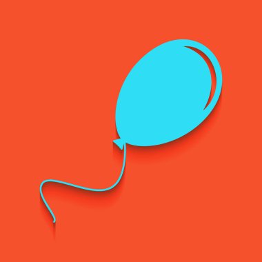 Balon işareti illüstrasyon. Vektör. Flamingo arka plan üzerinde aşağı attınız yumuşak gölgeli mavi kutsal kişilerin resmi.