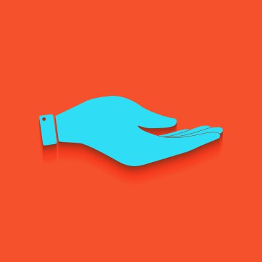 El işareti illüstrasyon. Vektör. Flamingo arka plan üzerinde aşağı attınız yumuşak gölgeli mavi kutsal kişilerin resmi.