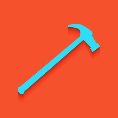 Basit simge gördüm. Vektör. Flamingo arka plan üzerinde aşağı attınız yumuşak gölgeli mavi kutsal kişilerin resmi.