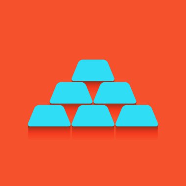 Altın basit kayıt. Vektör. Flamingo arka plan üzerinde aşağı attınız yumuşak gölgeli mavi kutsal kişilerin resmi.