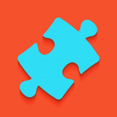 Parça işareti bulmaca. Vektör. Flamingo arka plan üzerinde aşağı attınız yumuşak gölgeli mavi kutsal kişilerin resmi.