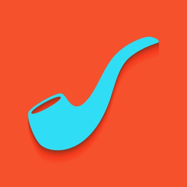 Boru işareti duman. Vektör. Flamingo arka plan üzerinde aşağı attınız yumuşak gölgeli mavi kutsal kişilerin resmi.