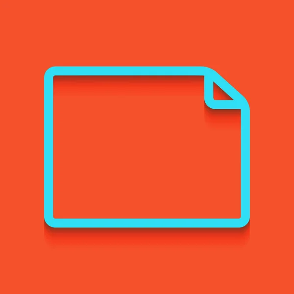 Ilustração sinal documento horizontal. Vector. Ícone azul com sombra suave colocada no fundo flamingo . —  Vetores de Stock
