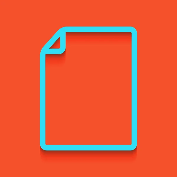 Illustration verticale du signe du document. Vecteur. Icône bleue avec ombre douce posée sur fond de flamant rose . — Image vectorielle