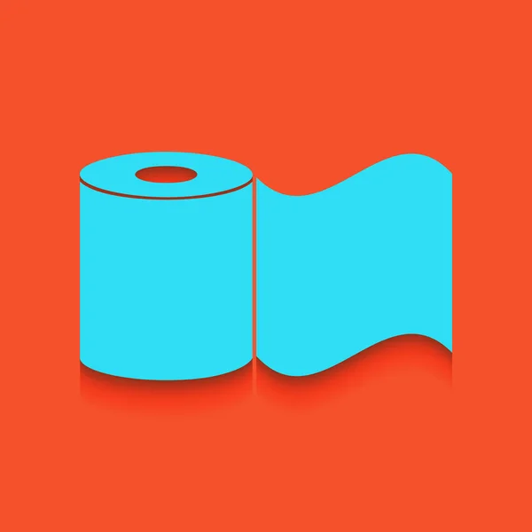 Panneau Papier toilette. Vecteur. Icône bleue avec ombre douce posée sur fond de flamant rose . — Image vectorielle