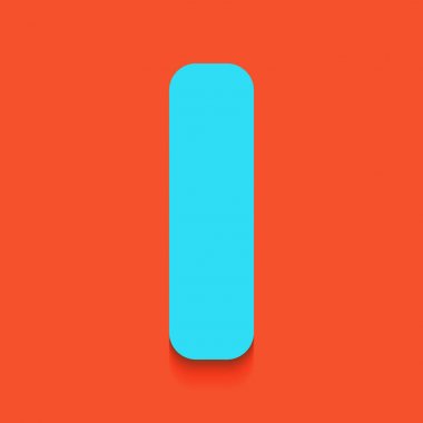 Ben işaret şablon öğesi tasarım mektup. Vektör. Flamingo arka plan üzerinde aşağı attınız yumuşak gölgeli mavi kutsal kişilerin resmi.