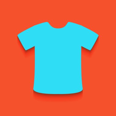 T-shirt işareti. Vektör. Flamingo arka plan üzerinde aşağı attınız yumuşak gölgeli mavi kutsal kişilerin resmi.