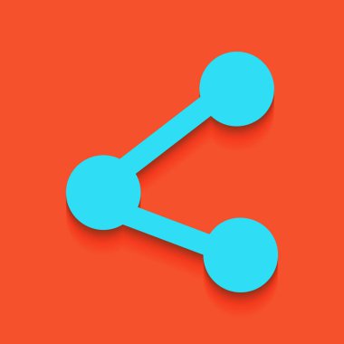 Paylaşım işaret illüstrasyon. Vektör. Flamingo arka plan üzerinde aşağı attınız yumuşak gölgeli mavi kutsal kişilerin resmi.