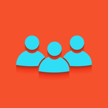 Takım iş işareti. Vektör. Flamingo arka plan üzerinde aşağı attınız yumuşak gölgeli mavi kutsal kişilerin resmi.