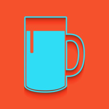 Bira cam işareti. Vektör. Flamingo arka plan üzerinde aşağı attınız yumuşak gölgeli mavi kutsal kişilerin resmi.