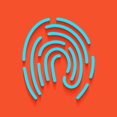 Parmak izi işareti illüstrasyon. Vektör. Flamingo arka plan üzerinde aşağı attınız yumuşak gölgeli mavi kutsal kişilerin resmi.