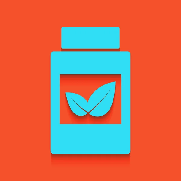 Ergänzt Containerschild. Vektor. blaues Symbol mit weichem Schatten auf Flamingo-Hintergrund. — Stockvektor