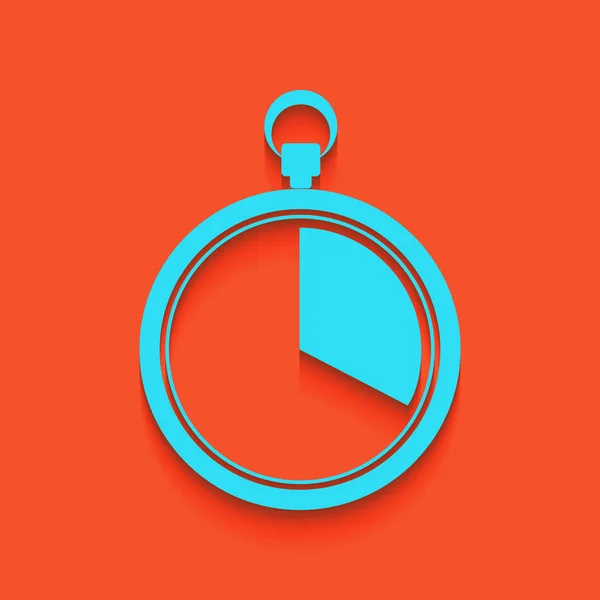 Il cartello del cronometro di 20 secondi e minuti. Vettore. Icona blu con ombra morbida stesa su sfondo fenicottero . — Vettoriale Stock