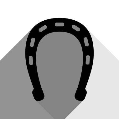 Nal işareti illüstrasyon. Vektör. İki düz gri gölgeler beyaz arka planda siyah simgesi.