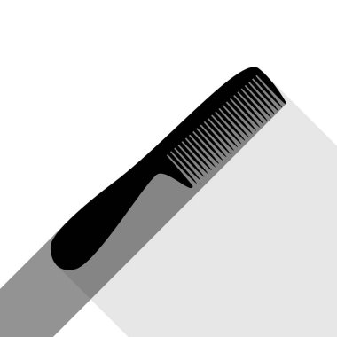 Basit kayıt tarak. Vektör. İki düz gri gölgeler beyaz arka planda siyah simgesi.