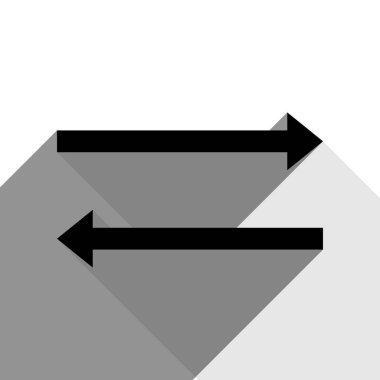 Ok basit kayıt. Vektör. İki düz gri gölgeler beyaz arka planda siyah simgesi.