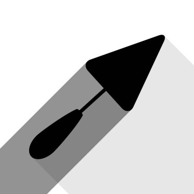 Mala işaret. Vektör. İki düz gri gölgeler beyaz arka planda siyah simgesi.