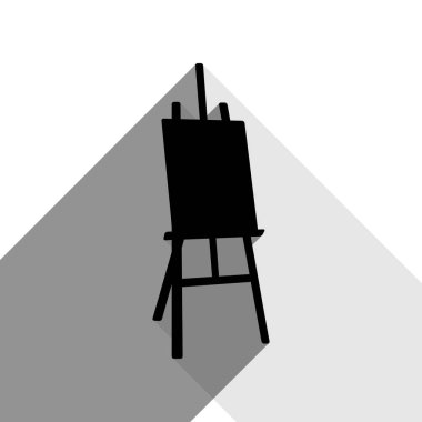 Şövale işareti. Vektör. İki düz gri gölgeler beyaz arka planda siyah simgesi.