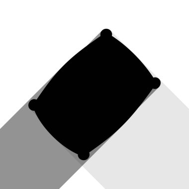 Yastık işareti illüstrasyon. Vektör. İki düz gri gölgeler beyaz arka planda siyah simgesi.